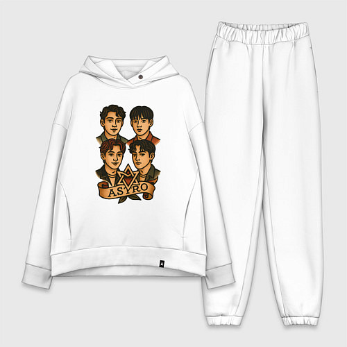 Женский костюм оверсайз Astro в стиле тату / Белый – фото 1