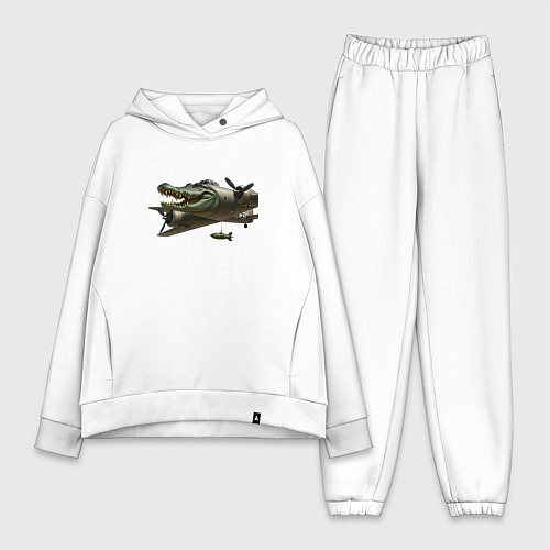 Женский костюм оверсайз Бомбардиро крокодило / Белый – фото 1