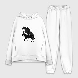 Женский костюм оверсайз Верховая езда тень предстоящего, цвет: белый
