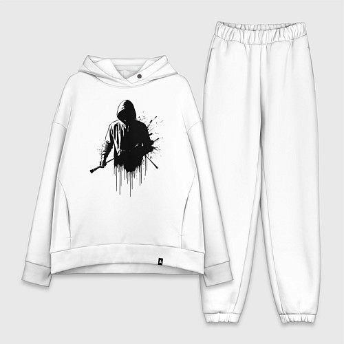 Женский костюм оверсайз Художник граффити / Белый – фото 1