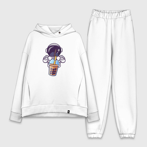 Женский костюм оверсайз Космический бабл-чай / Белый – фото 1