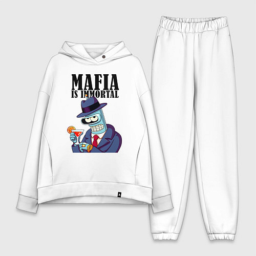 Женский костюм оверсайз Мафиози Бендер - мафия бессмертна мем / Белый – фото 1