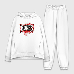Женский костюм оверсайз Логотип Bones, цвет: белый