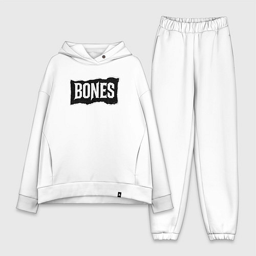 Женский костюм оверсайз Bones лого / Белый – фото 1