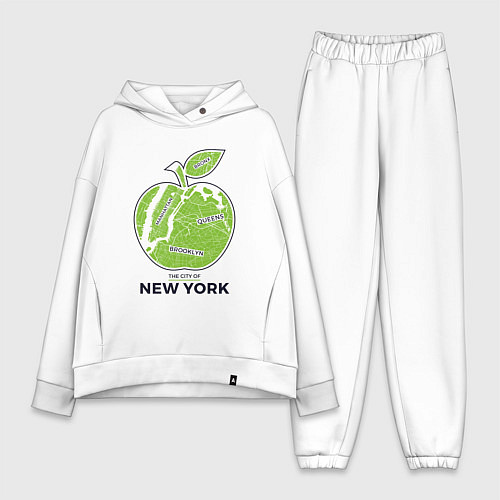 Женский костюм оверсайз Сity of New York / Белый – фото 1