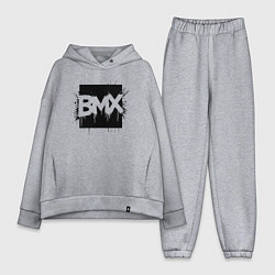 Женский костюм оверсайз Динамичный логотип BMX, цвет: меланж