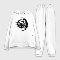 Женский костюм оверсайз Волейбольный мяч вихревой удар, цвет: белый