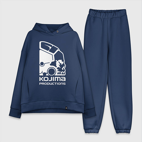 Женский костюм оверсайз Кодзима продакшенс логотип / Тёмно-синий – фото 1