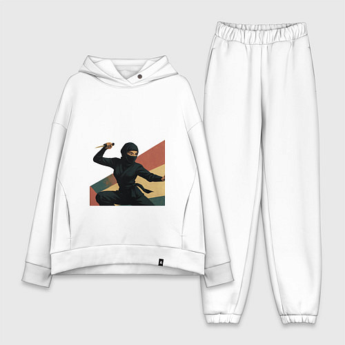 Женский костюм оверсайз Ниндзя девушка / Белый – фото 1