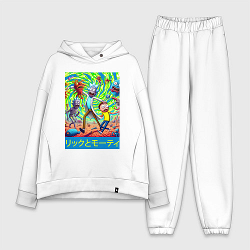 Женский костюм оверсайз Rick and Morty among the monsters - ai art / Белый – фото 1