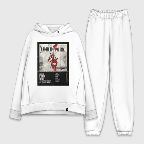 Женский костюм оверсайз Linkin Park альбом Hybrid Theory / Белый – фото 1
