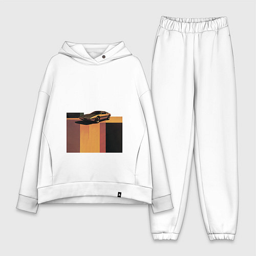 Женский костюм оверсайз Ретрофутуризм спорткар поп-арт 1970-е / Белый – фото 1