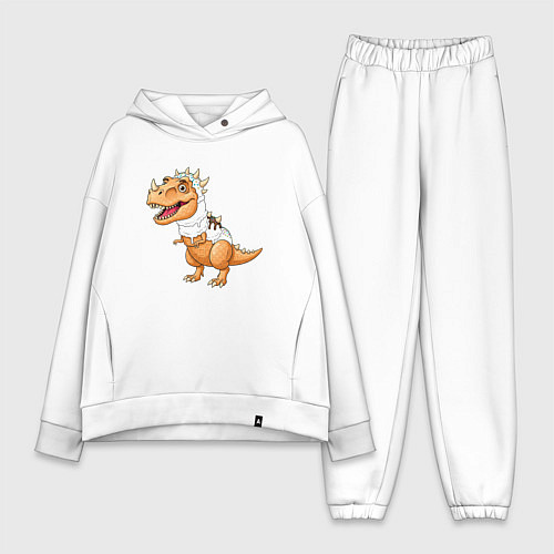 Женский костюм оверсайз Тираннозавр мороженое / Белый – фото 1