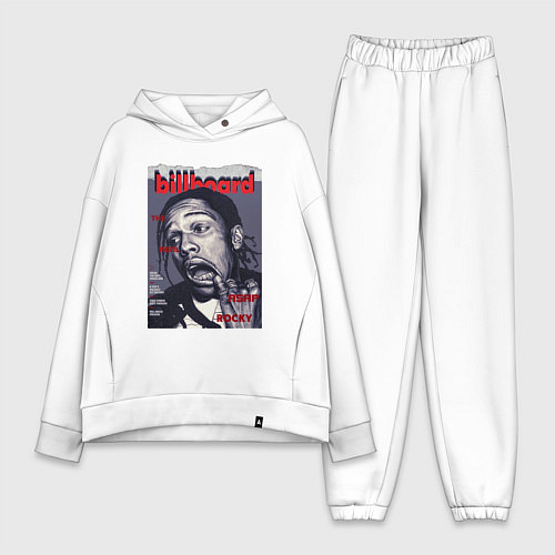 Женский костюм оверсайз Asap Rocky billboard / Белый – фото 1
