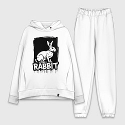 Женский костюм оверсайз Кролик в стиле граффити, цвет: белый
