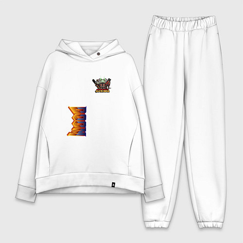 Женский костюм оверсайз Doom персонаж из игры / Белый – фото 1