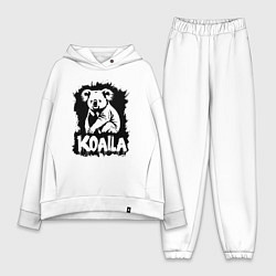 Женский костюм оверсайз Коала черное граффити