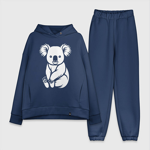 Женский костюм оверсайз Коала в стиле минимализм / Тёмно-синий – фото 1