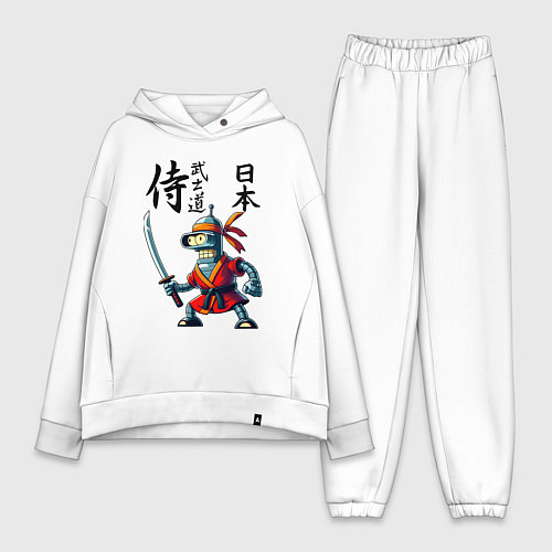 Женский костюм оверсайз Bender bending robot with katana - samurai / Белый – фото 1