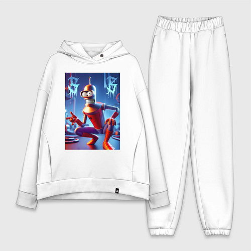 Женский костюм оверсайз Бендер-паук мем коллаба / Белый – фото 1