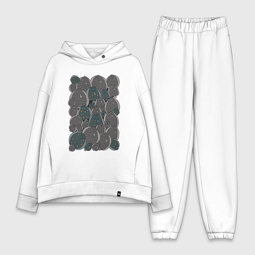 Женский костюм оверсайз Камбала / Белый – фото 1