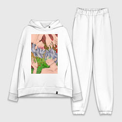 Женский костюм оверсайз Кицуне близнецы, цвет: белый