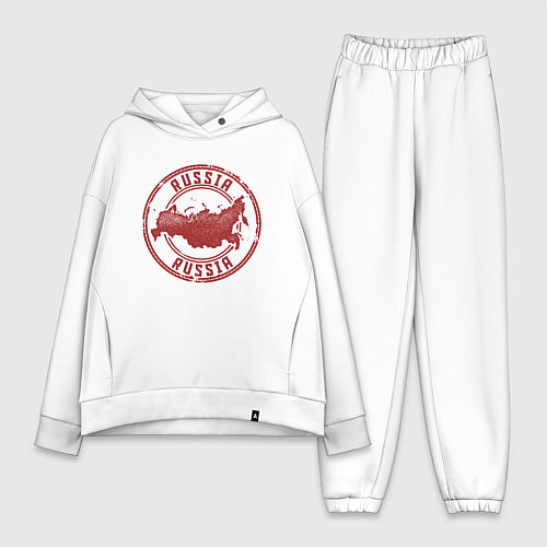 Женский костюм оверсайз Россия / Белый – фото 1