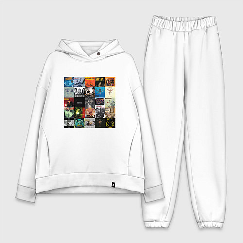 Женский костюм оверсайз Nirvana - обложки / Белый – фото 1