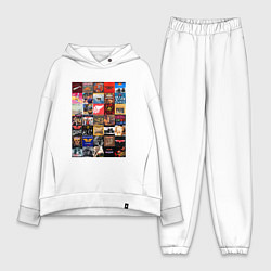 Женский костюм оверсайз Aerosmith - обложки, цвет: белый