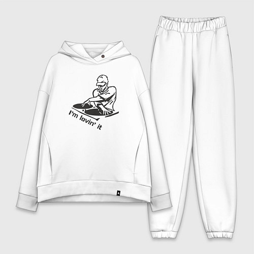 Женский костюм оверсайз Люблю диджеинг / Белый – фото 1