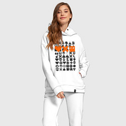 Женский костюм оверсайз Love Death and Robots двухсторонний, цвет: белый — фото 2