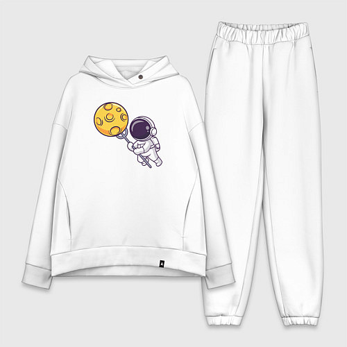 Женский костюм оверсайз Поймать луну / Белый – фото 1