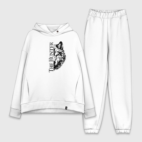 Женский костюм оверсайз Волк охотник / Белый – фото 1