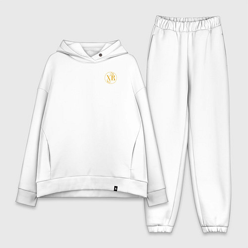 Женский костюм оверсайз Христос воскресе желтый узор / Белый – фото 1