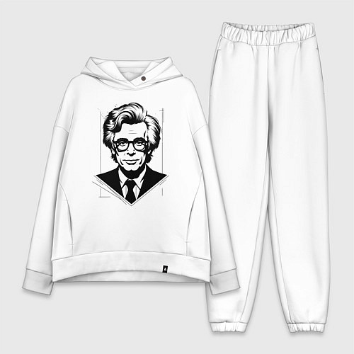 Женский костюм оверсайз Энди Уорхол в городском стиле / Белый – фото 1