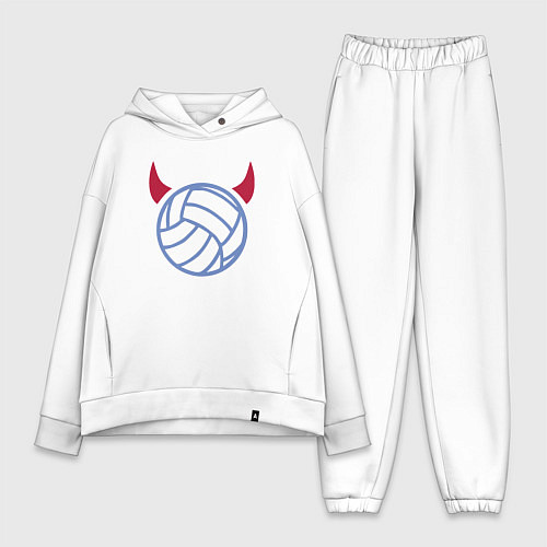 Женский костюм оверсайз Volleyball devil / Белый – фото 1