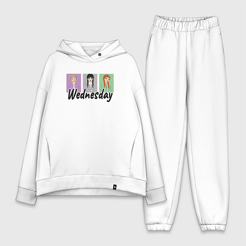 Женский костюм оверсайз Уэнсдей, Энид и Агнес / Белый – фото 1