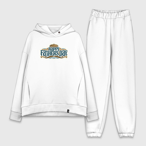 Женский костюм оверсайз Happy fathers day / Белый – фото 1