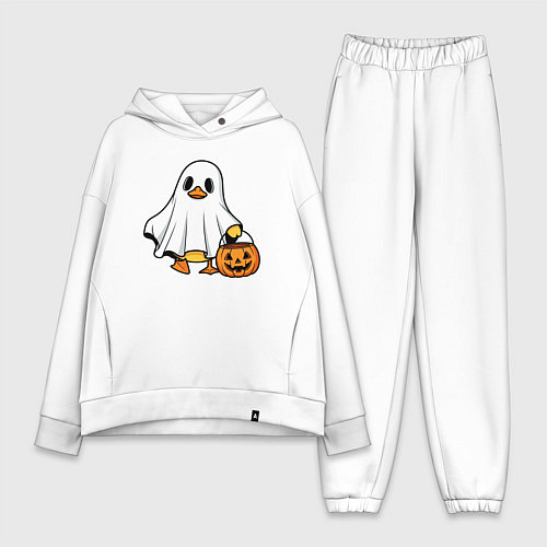 Женский костюм оверсайз Утенок в костюме приведения - Хэллоуин / Белый – фото 1