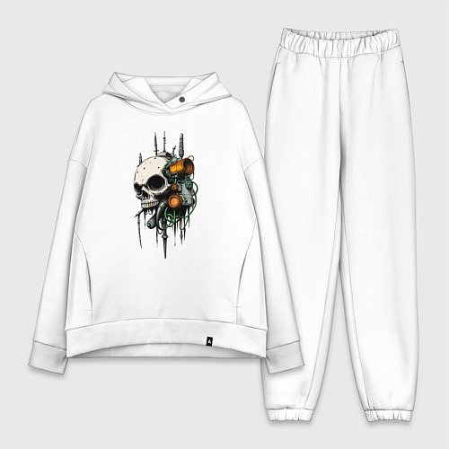 Женский костюм оверсайз Биокибернетический череп / Белый – фото 1