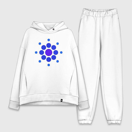 Женский костюм оверсайз Снежинка окружностями / Белый – фото 1