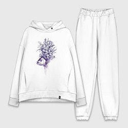 Женский костюм оверсайз Рыба с цветами