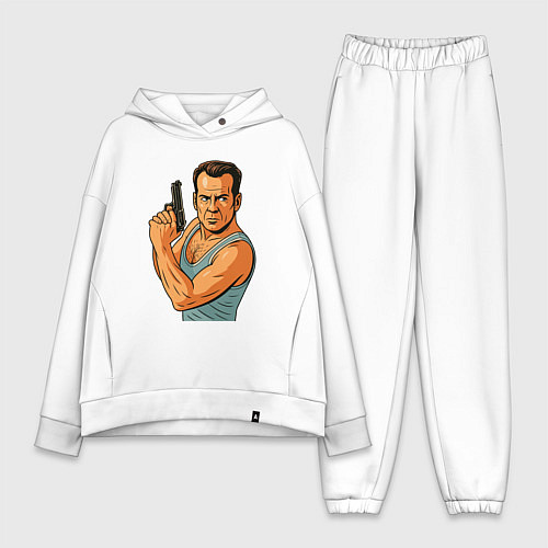 Женский костюм оверсайз Брюс Уиллис / Белый – фото 1