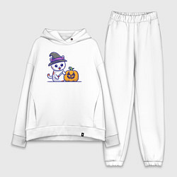 Женский костюм оверсайз Cat pumpkin, цвет: белый