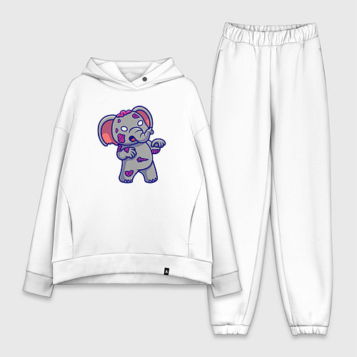 Женский костюм оверсайз Слоник зомби / Белый – фото 1