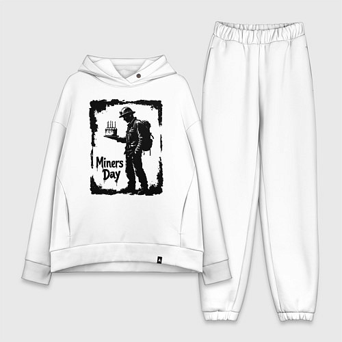 Женский костюм оверсайз Шахтерский праздник / Белый – фото 1