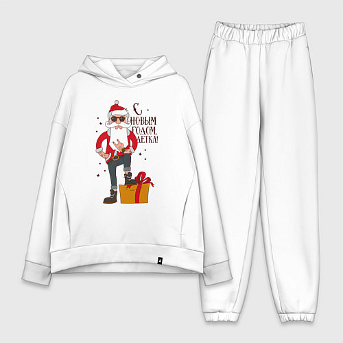 Женский костюм оверсайз С Новым годом, детка / Белый – фото 1