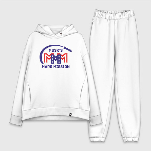 Женский костюм оверсайз Миссия на Марс Маска / Белый – фото 1