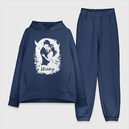 Женский костюм оверсайз Свадьба в стиле аниме / Тёмно-синий – фото 1