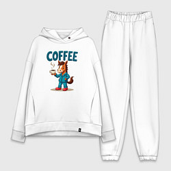 Женский костюм оверсайз Кофе с лошадью